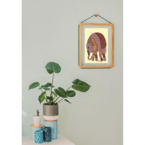Gond painting-Ready to frame-Madhya Pradesh-elephant